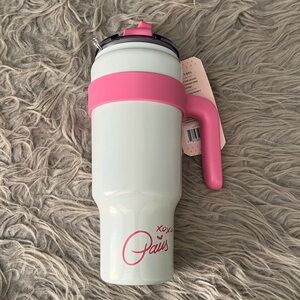 Paris Hilton white iridescent tumbler 40 oz NWT